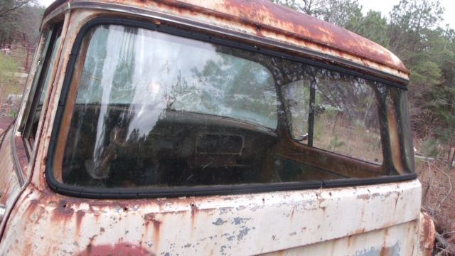 1955 late chevy pu,big back window, needs complete restoration or parts,original