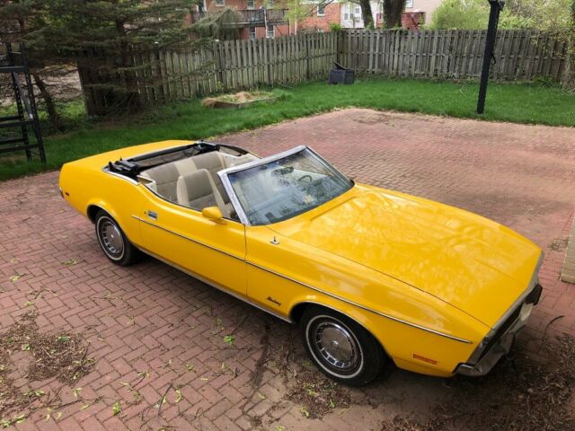 vintage 1972 yellow mustang convertible