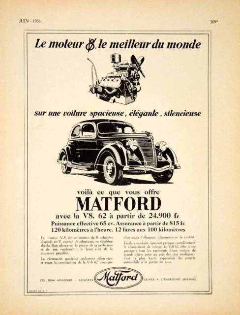 1936 ford v8-f62 alsace french matford flathead rare 1936 v8-60 classic car