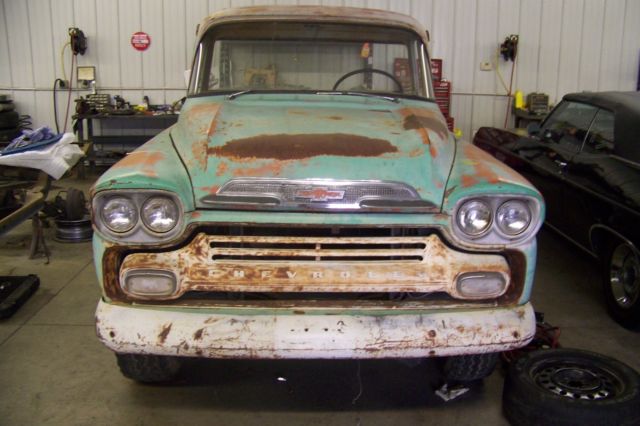 1959 chevy swb apache big back window step side arizona truck