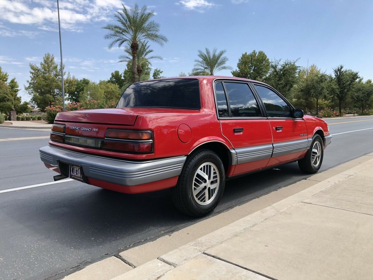 1990 pontiac grand am sedan red fwd automatic le