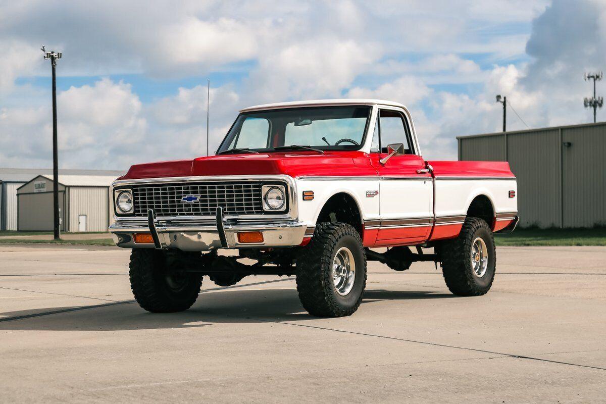 1971 gmc k10 swb 8909 miles red and white truck 350ci v8
