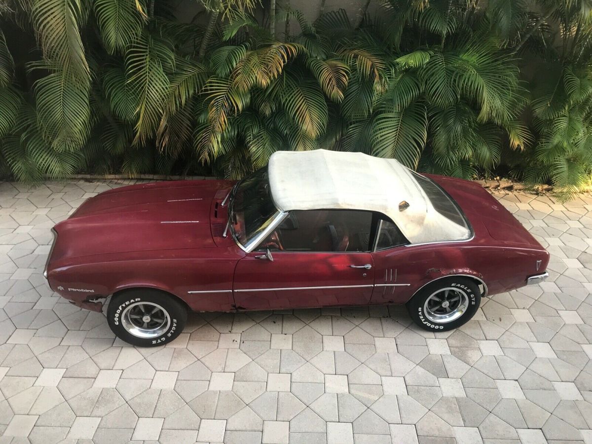 1968 pontiac firebird sprint convertible red rwd manual sprint