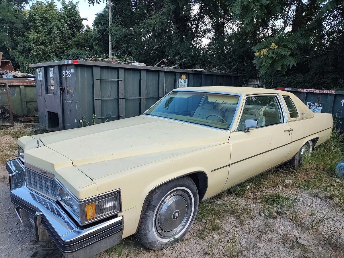1977 cadillac de ville coupe yellow rwd automatic new body coupe deville