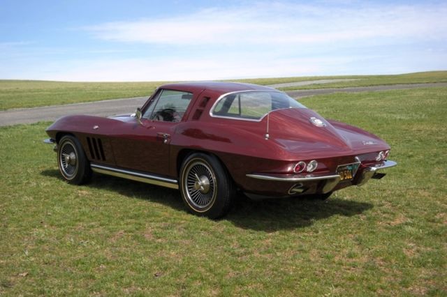 1965 corvette *milanomaroon/maroon*caliblacktagcar*2owners*1repaint*alloriginal*