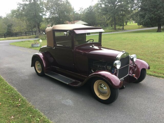 1929 ford model a sport coupe, v8, auto, black cherry paint, no reserve