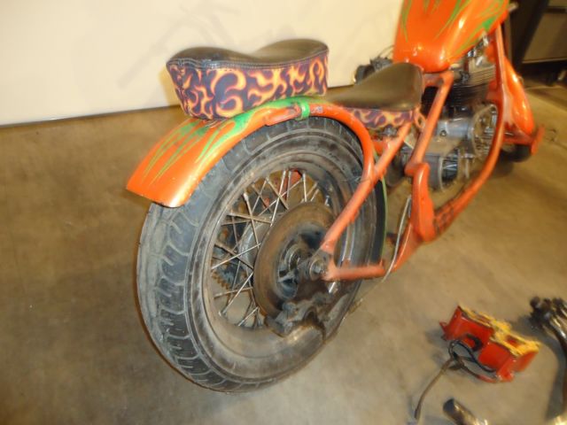 vintage rare triumph chopper springer front end gas tank frame salvage no title
