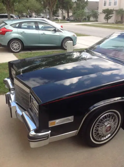 1985 black classic cadillac eldarado