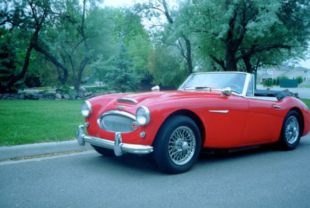 1964 austin-healey 3000 mk ii bj7 convertible red + new black leather excellent