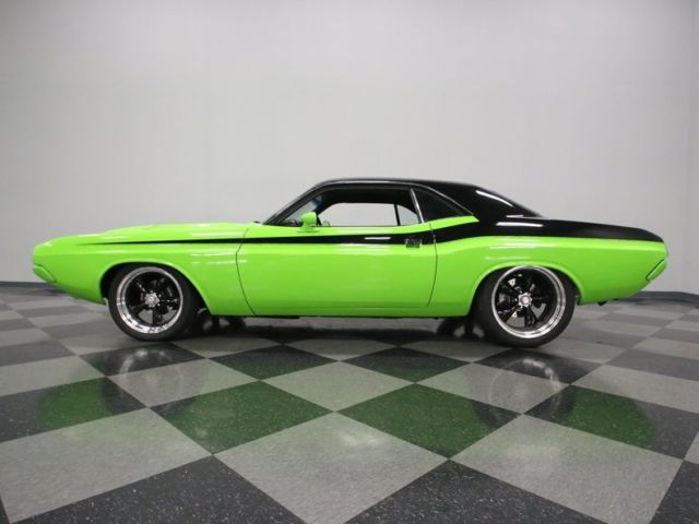1973 dodge challenger restomod 2931 miles green hardtop 340 v8 3 speed automatic