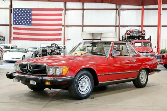 1983 mercedes-benz 380sl convertible 27191 miles signal red hardtop v8 automatic
