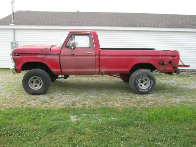 1976 ford f150 pickup truck 4 x 4 manual transmission 460 engine runs