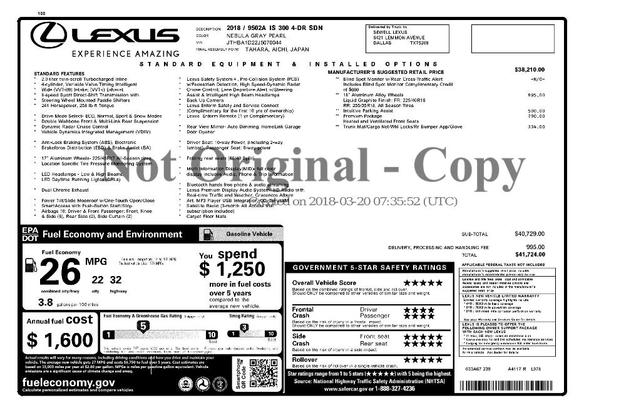 2018 lexus is 300 base