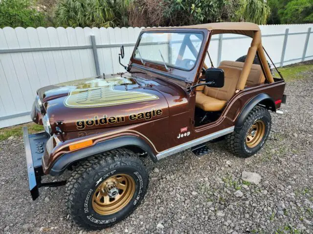 1979 jeep cj convertible brown 4wd manual golden eagle