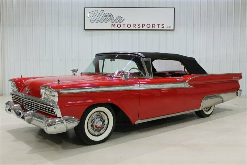 1959 ford fairlane galaxie sunliner 99624 miles red 292 automatic
