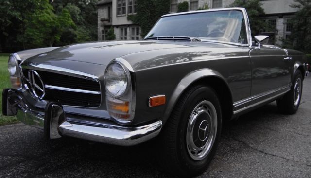 1969 mercedes benz 280sl auto anthracite grey w/ black 2-tone pagoda no reserve