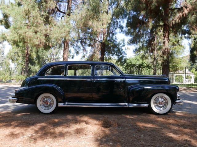 1947 cadillac fleetwood chrome 60,180 miles dark green limousine v 8 automatic