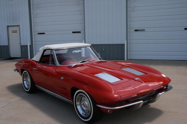 1963 corvette #'s matching 300hp 4 speed riverside red on red