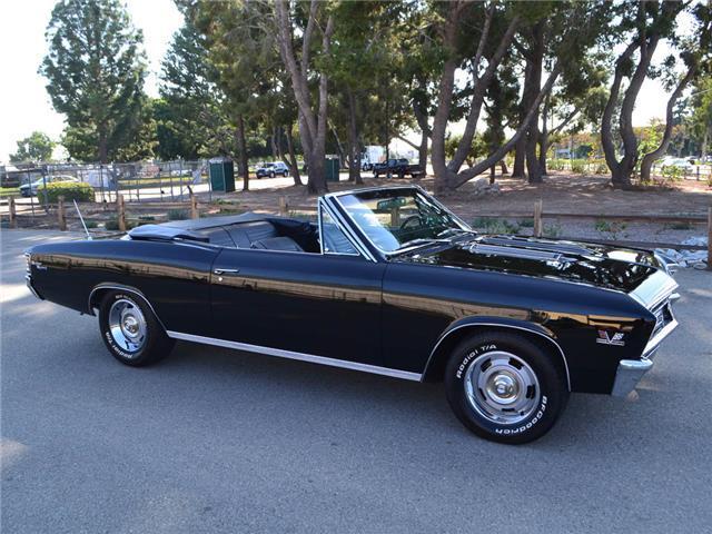 1967 black chevelle ss396 convertible, restored, loaded, l34 396/350hp, 4-spd