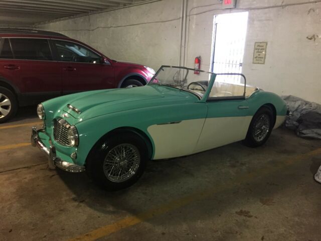 1959 austin healey b 100-6 in beautiful turquiose and white