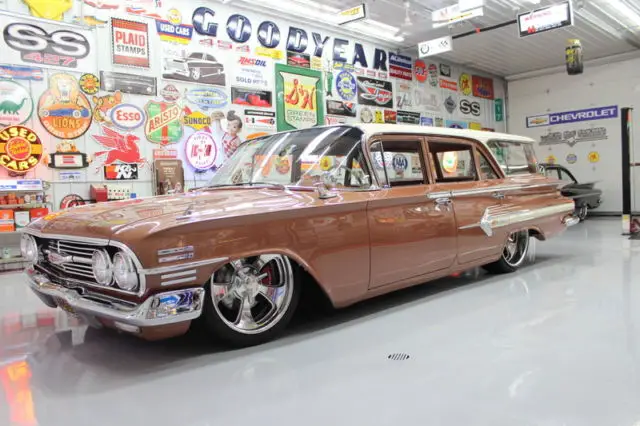 1960 chevy nomad wagon air ride 22+20'' 4 wheel corvette disc brakes