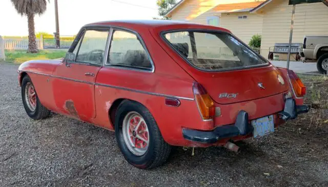 1969 mgb gt, original california, red, rust free