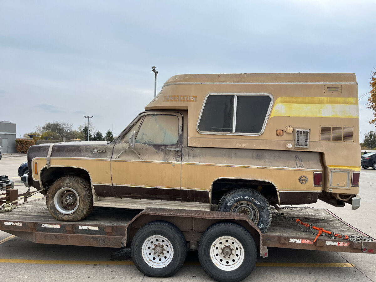 1977 chevy blazer k5 chalet barn find 100% complete