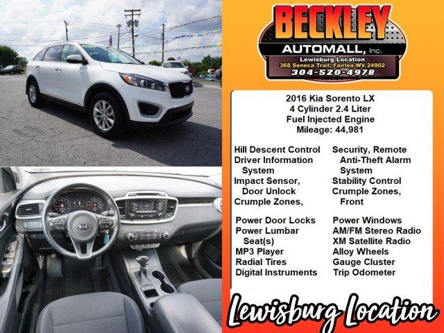 used 2016 kia sorento awd beckley, wv 25801 for sale in beckley, west virginia