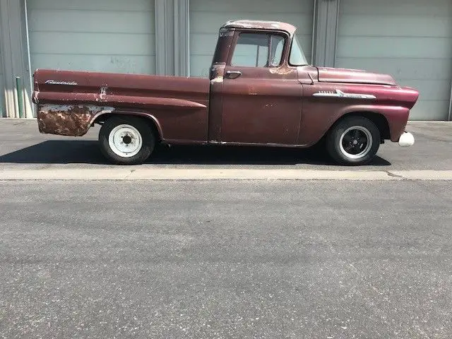 1958 chevy truck fleetside shortbed cali black plates