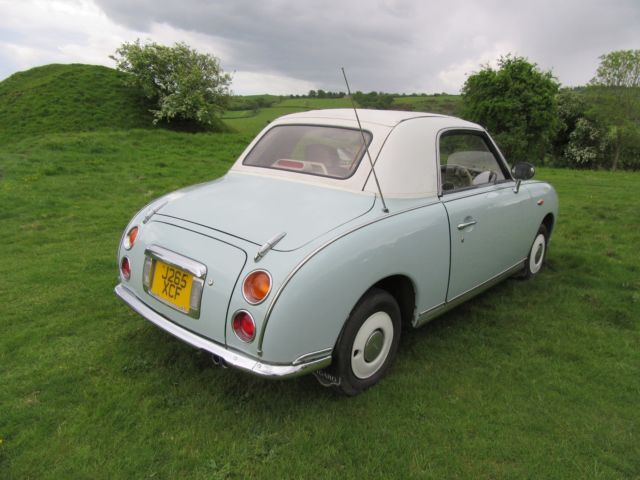 nissan figaro 1991 convertible.aqua blue