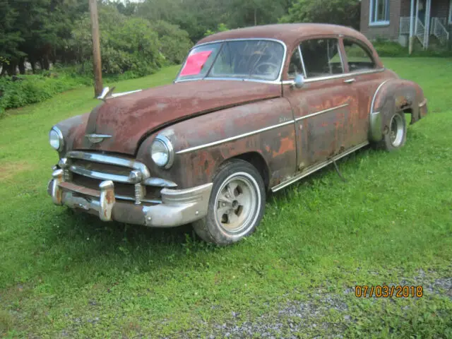 1950 chevy deluxe stylelin3 2 door 3 sped 216 with title none running rat rod
