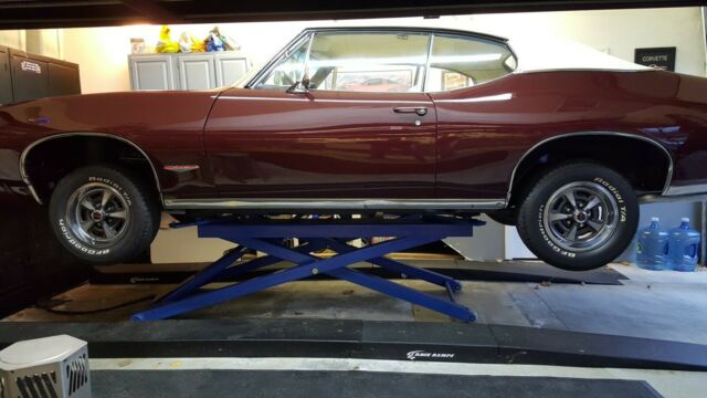 1968 pontiac gto, 400 auto, flambeau burgundy, parchment buckets, restored phs!