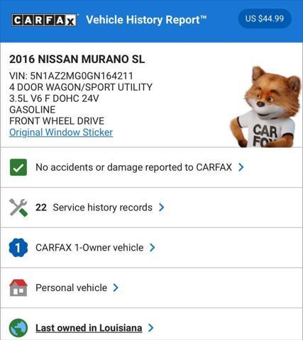 2016 nissan murano sl