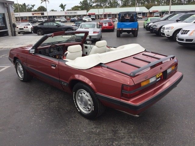 1986 ford mustang gt convertible 12,388 miles red 5.0l v8 ohv 16v automatic