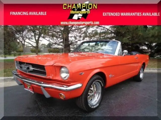 1965 ford mustang black 2067 miles "poppy red" convertible 260 cu. in. v8 2 bbl