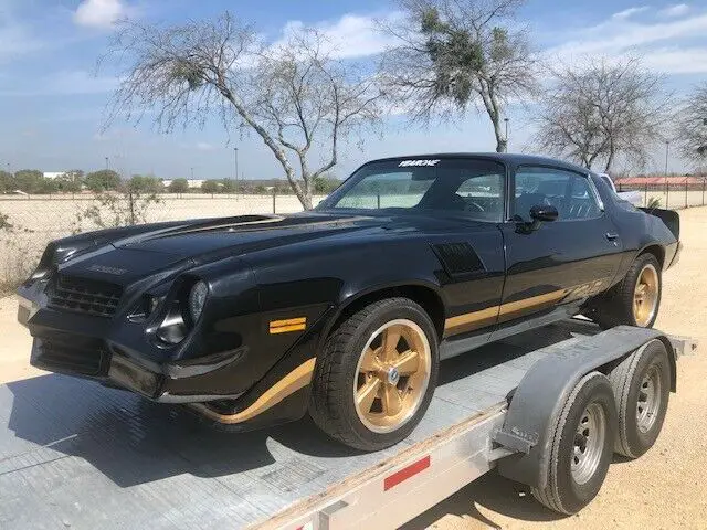 1979 chevy camaro z28, black and gold texas car, restored