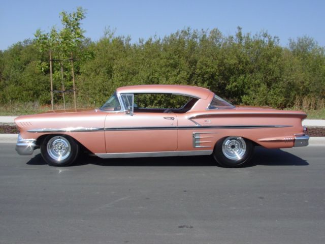 1958 chevrolet impala-348-tripower-4 speed-60's custom survivor-cay coral