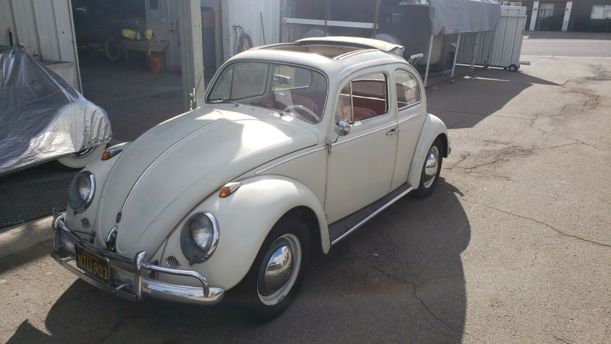 1962 vw beetle ragtop. original low mile two owner car. new engine