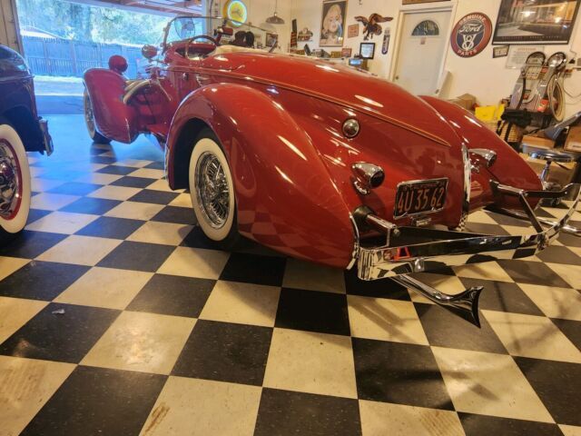 1935 auburn model 8-851 convertible red rwd automatic spee