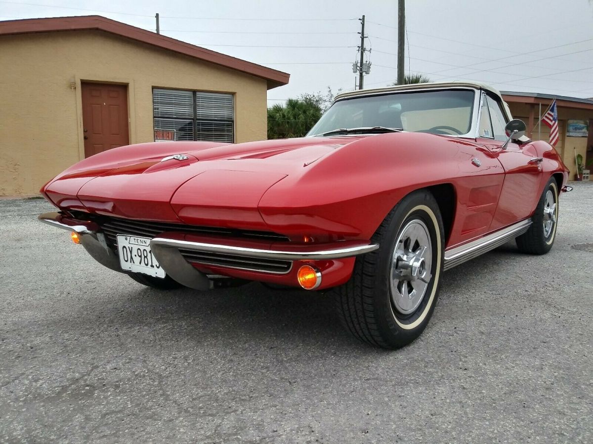 absolutely stunning 1964 riverside red corvette convertiable 368hp solid lifters
