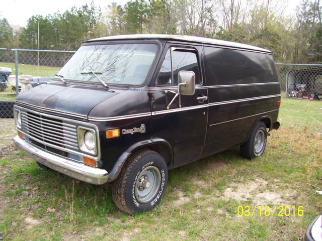 black 1977 short base chevy chevrolet van nice looking sporty