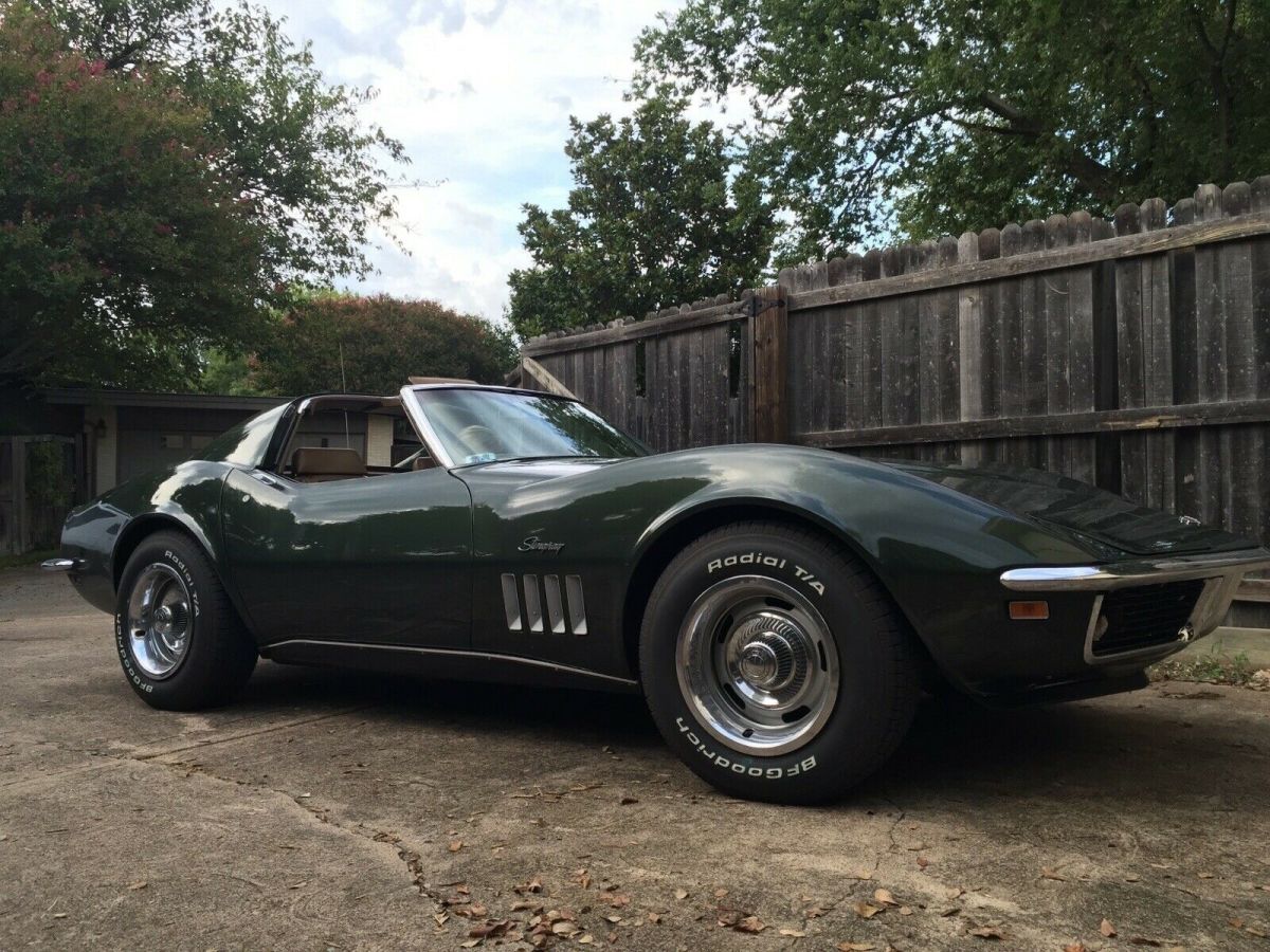 1969 green chevrolet corvette stingray 4 speed numbers matching 350 l46