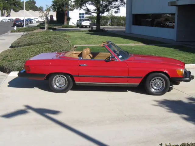 1982 mercedes 380 sl convertible signal red beautiful original shape low miles