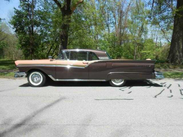 1957 ford skyliner 411 miles coral sand silver mocha poly retractable 8 automat