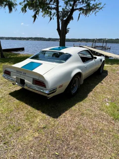 white 1971 pontiac trans am 455 ho v8
