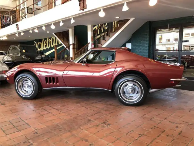 1969 chevrolet l46 350cid/350hp 98239 miles burgundy coupe 350 cid/350 hp manua