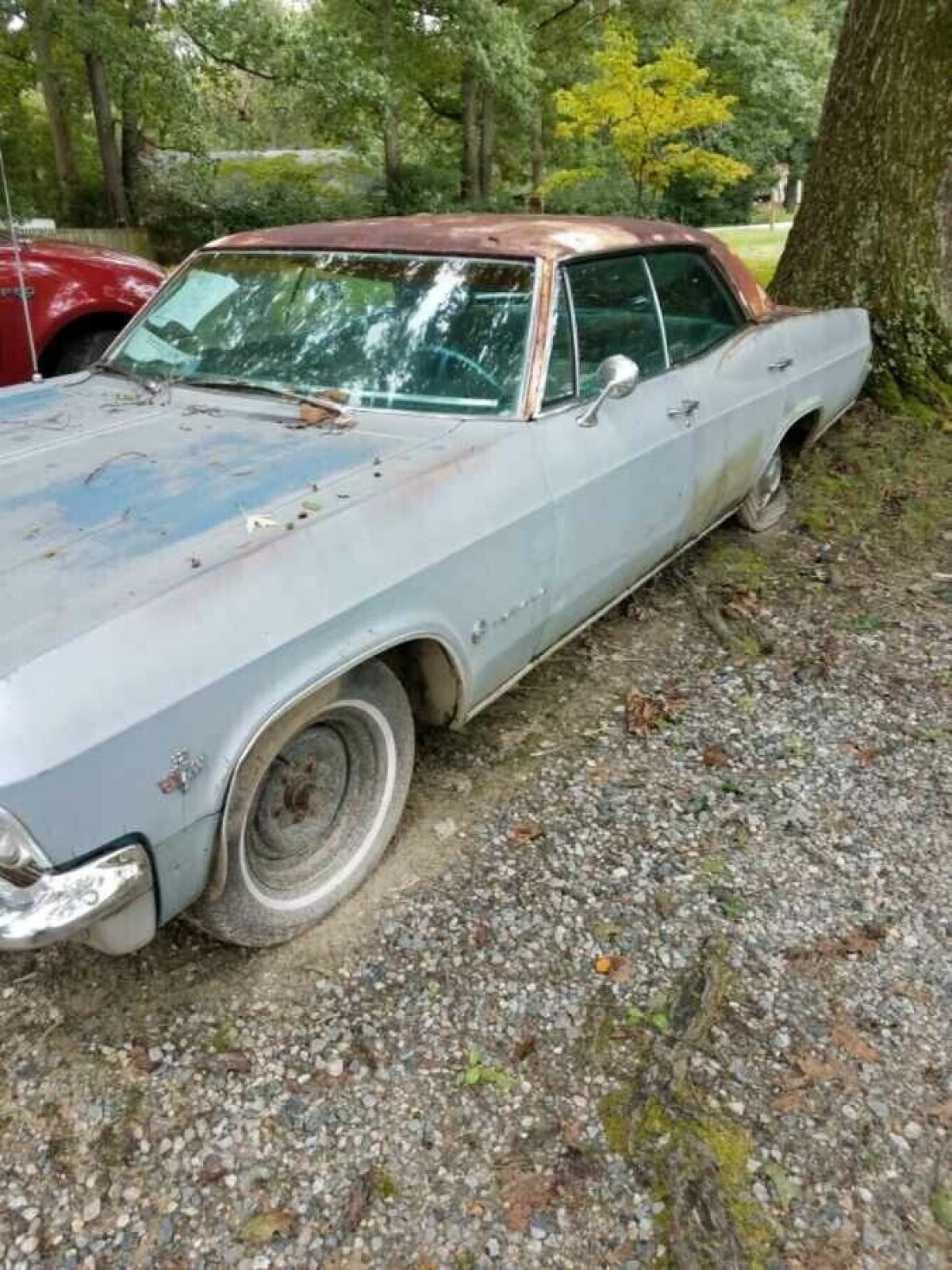 all orignal 1965 blue chevrolet impala 4d 250hp 327 engine double hump head