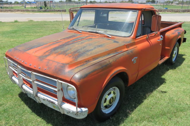1967 chevrolet c-20 stepside very rare 3/4 ton !! only 785 produced great patina