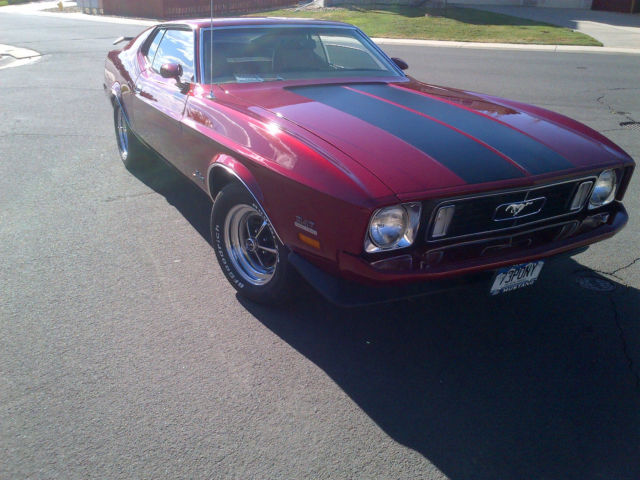 beautiful 1973 ford mustand fastback - deep cherry pearl red