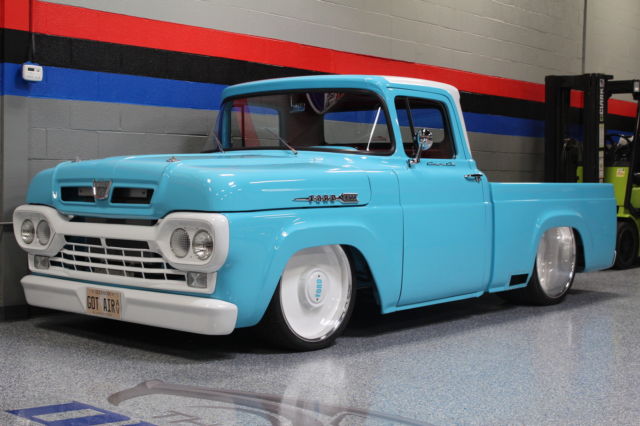 1960 ford f100 pick up truck full custom sema build, air ride, new 5.0 blown